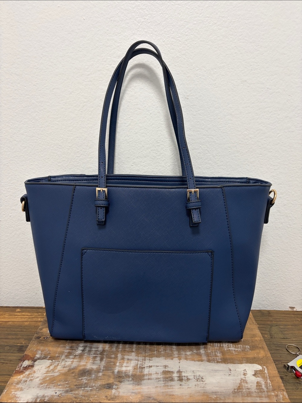 Blue Large Zip Top Work Tote Bag - NWOT